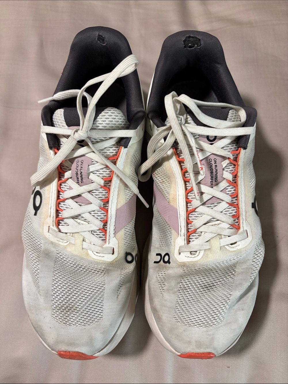 On Cloudflow Women's White Pink Running Sneakers